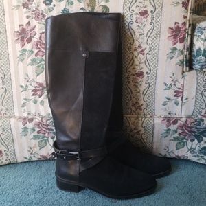 Black Leather & Suede Vince Camuto boots